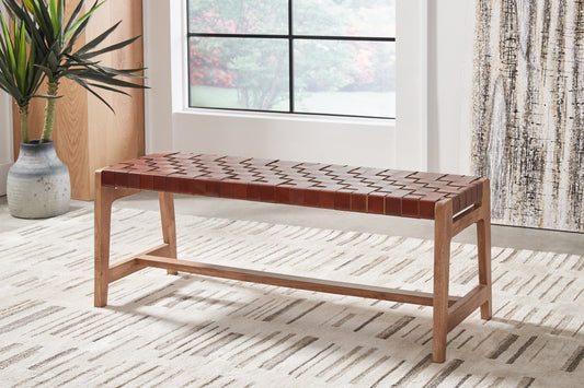 Bradenton Furniture Outlet - Ashley Furniture - Lemmund Accent Bench - Accent Bench / Natural/Brown / 48"W x 16"D x 18"H - A3000682