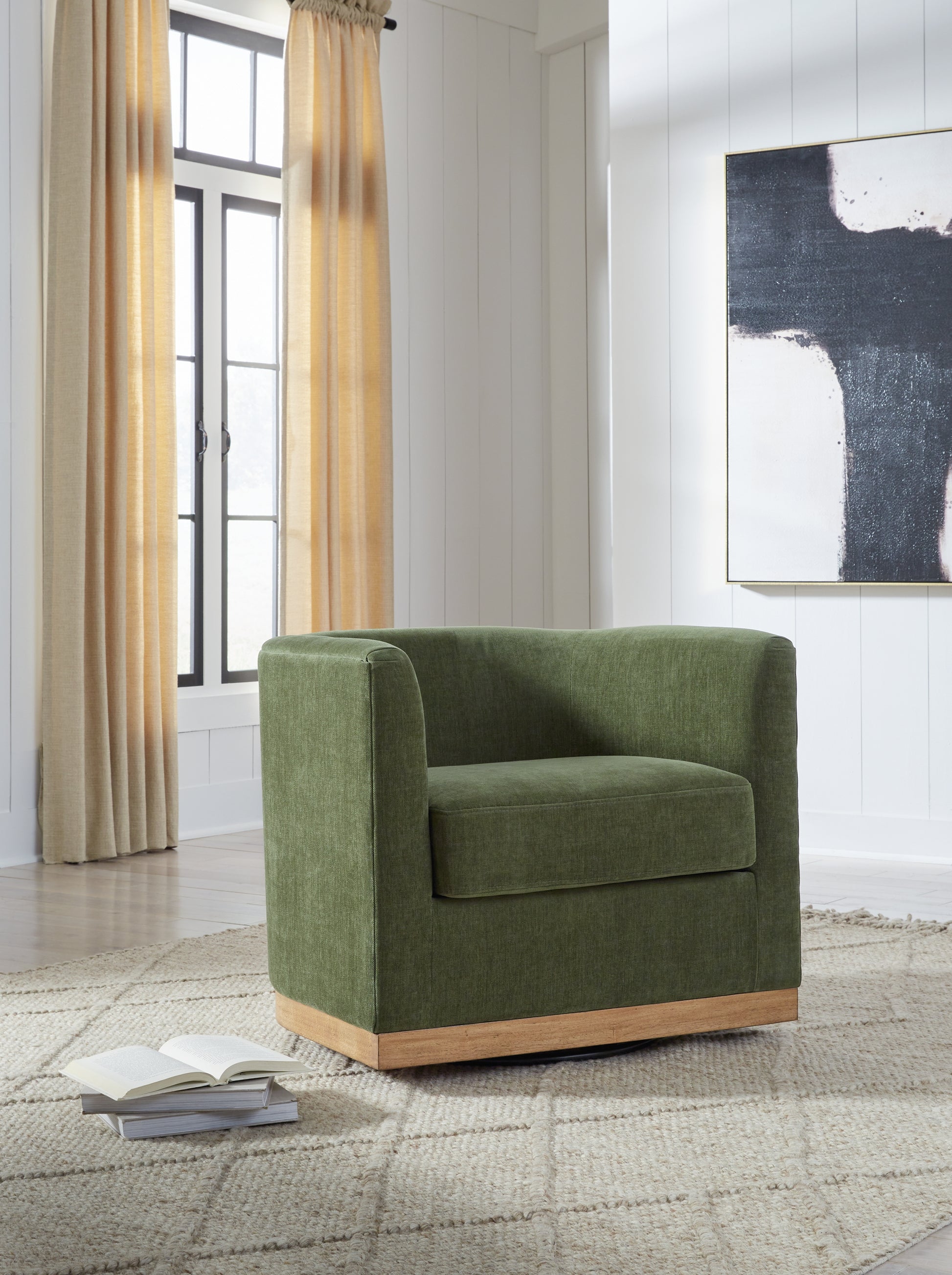 Bradenton Furniture Outlet - Ashley Furniture - Jersonlow Swivel Accent Chair - Swivel Accent Chair / Forest Green - A3000696