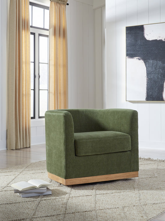 Bradenton Furniture Outlet - Ashley Furniture - Jersonlow Swivel Accent Chair - Swivel Accent Chair / Forest Green - A3000696