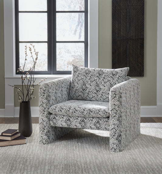 Bradenton Furniture Outlet - Ashley Furniture - Kenbell Accent Chair - Accent Chair / Black/White - A3000705