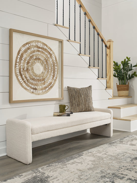 Bradenton Furniture Outlet - Ashley Furniture - Lembertson Accent Bench - Accent Bench / Ecru / 70"W x 18"D x 19"H - A3000714