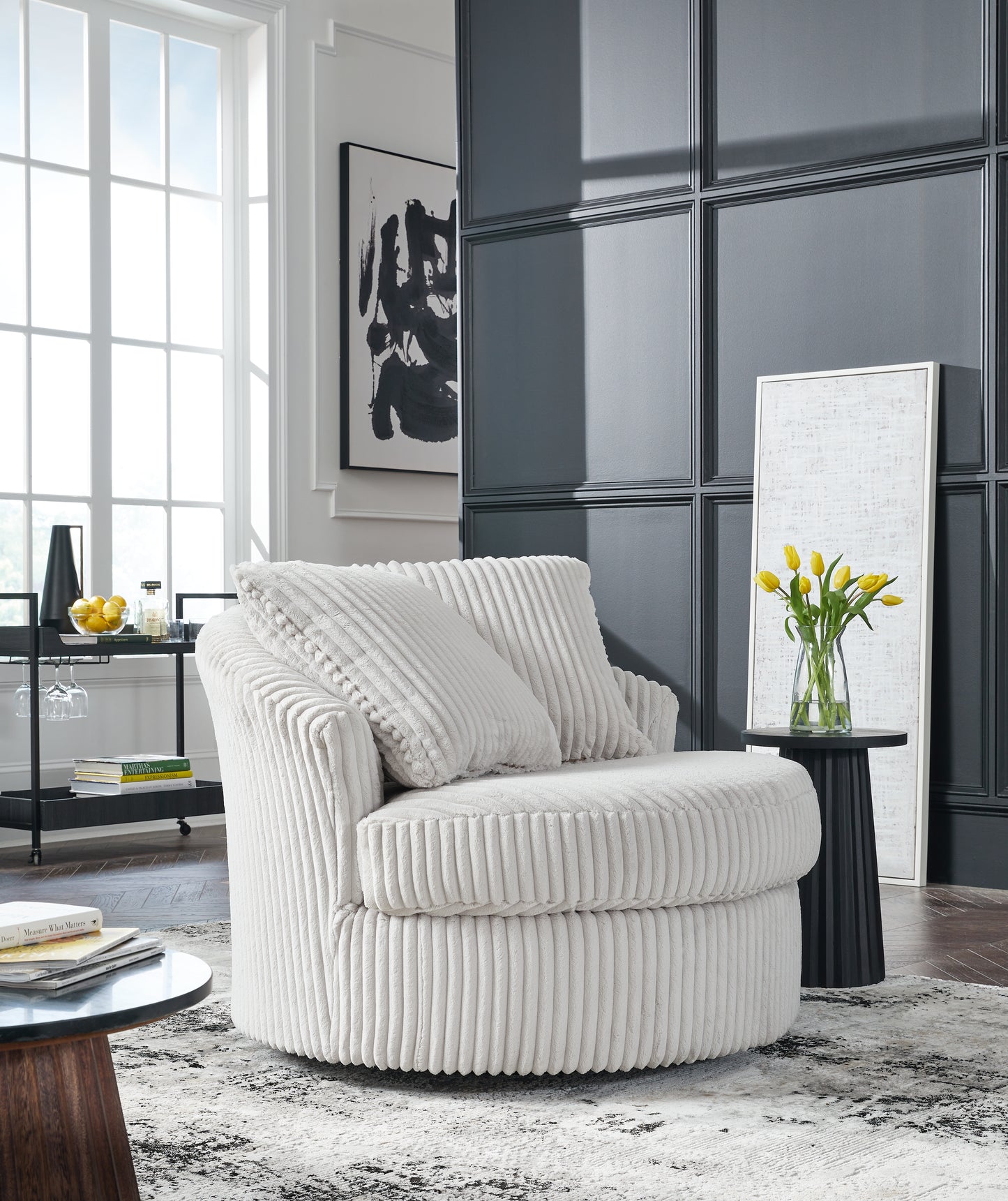 Bradenton Furniture Outlet - Ashley Furniture - Gramwell Swivel Accent Chair - Swivel Accent Chair / Alloy - A3000724