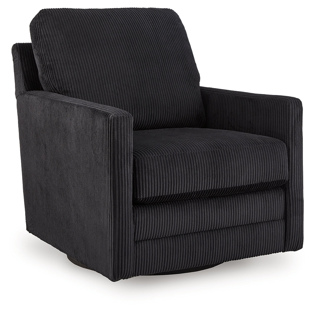 Bradenton Furniture Outlet - Ashley Furniture - Icaman Swivel Accent Chair - Swivel Accent Chair / Onyx - A3000726