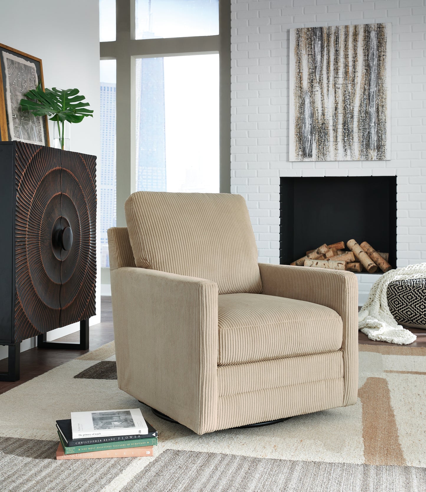 Bradenton Furniture Outlet - Ashley Furniture - Icaman Swivel Accent Chair - Swivel Accent Chair / Sand - A3000728