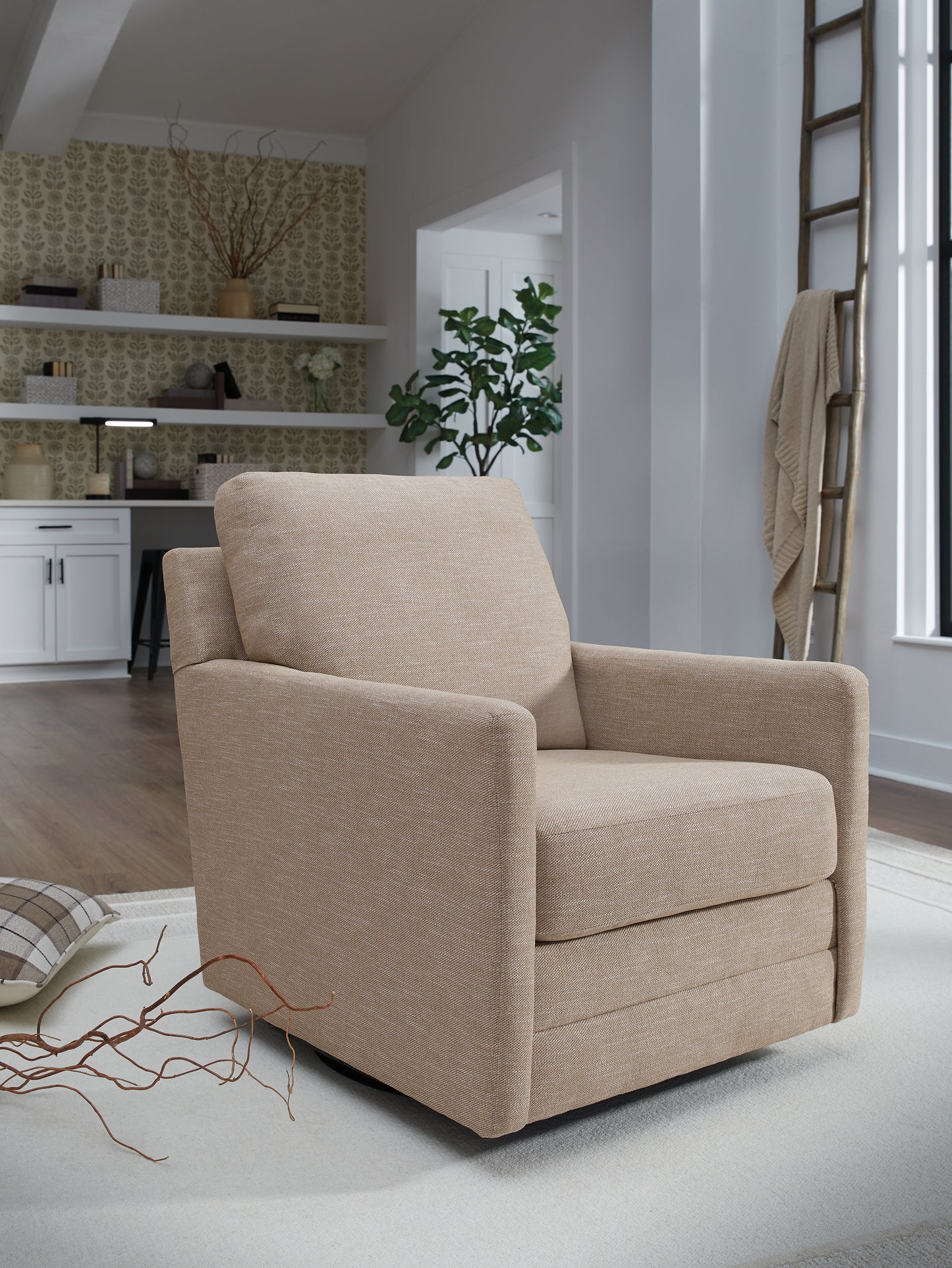 Bradenton Furniture Outlet - Ashley Furniture - Freybourne Next-Gen Nuvella Swivel Accent Chair - Swivel Accent Chair / Twill - A3000736