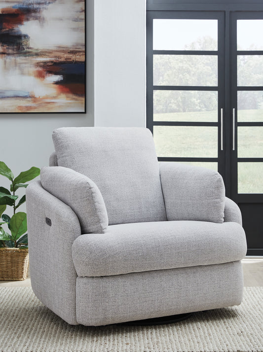 Bradenton Furniture Outlet - Ashley Furniture - Alainmont Next-Gen Nuvella Swivel Power Recliner - Swivel Power Recliner / Stone - A3000739