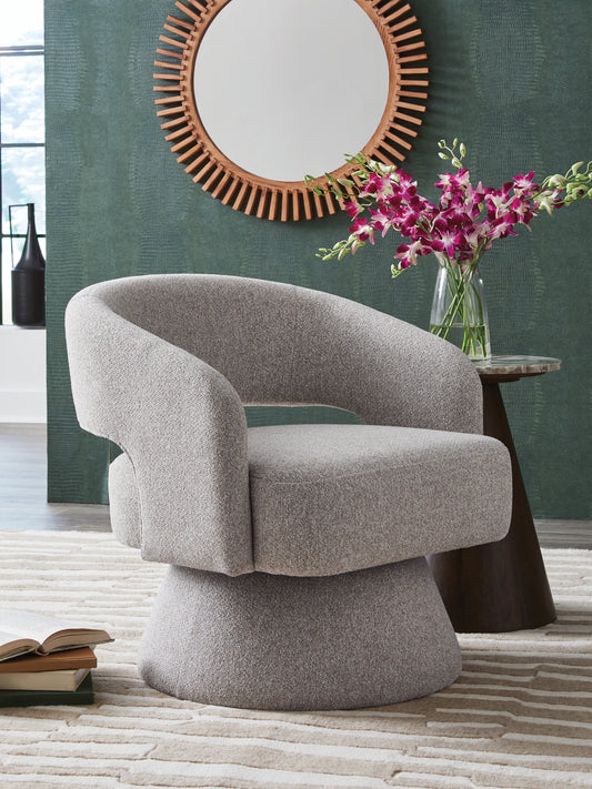 Bradenton Furniture Outlet - Ashley Furniture - Nashkins Swivel Accent Chair - Swivel Accent Chair / Pebble - A3000757