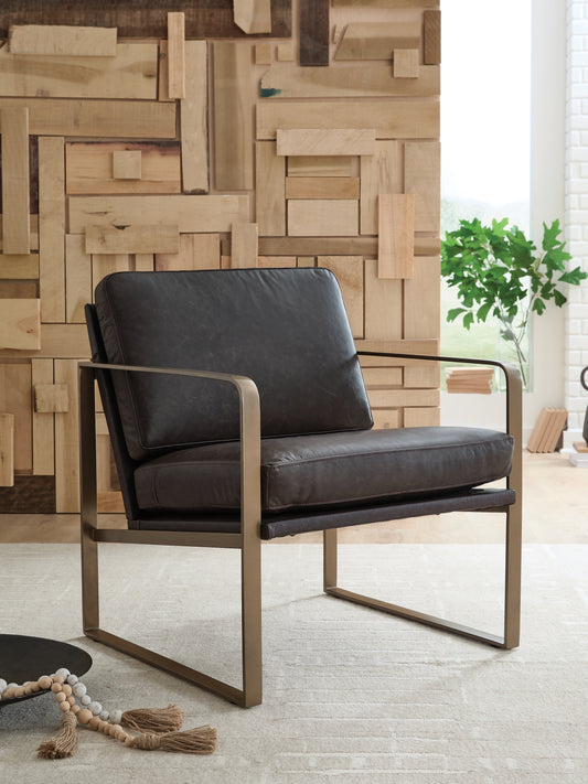 Bradenton Furniture Outlet - Ashley Furniture - Bradett Accent Chair - Accent Chair / Dark Brown/Gold Finish - A3000763