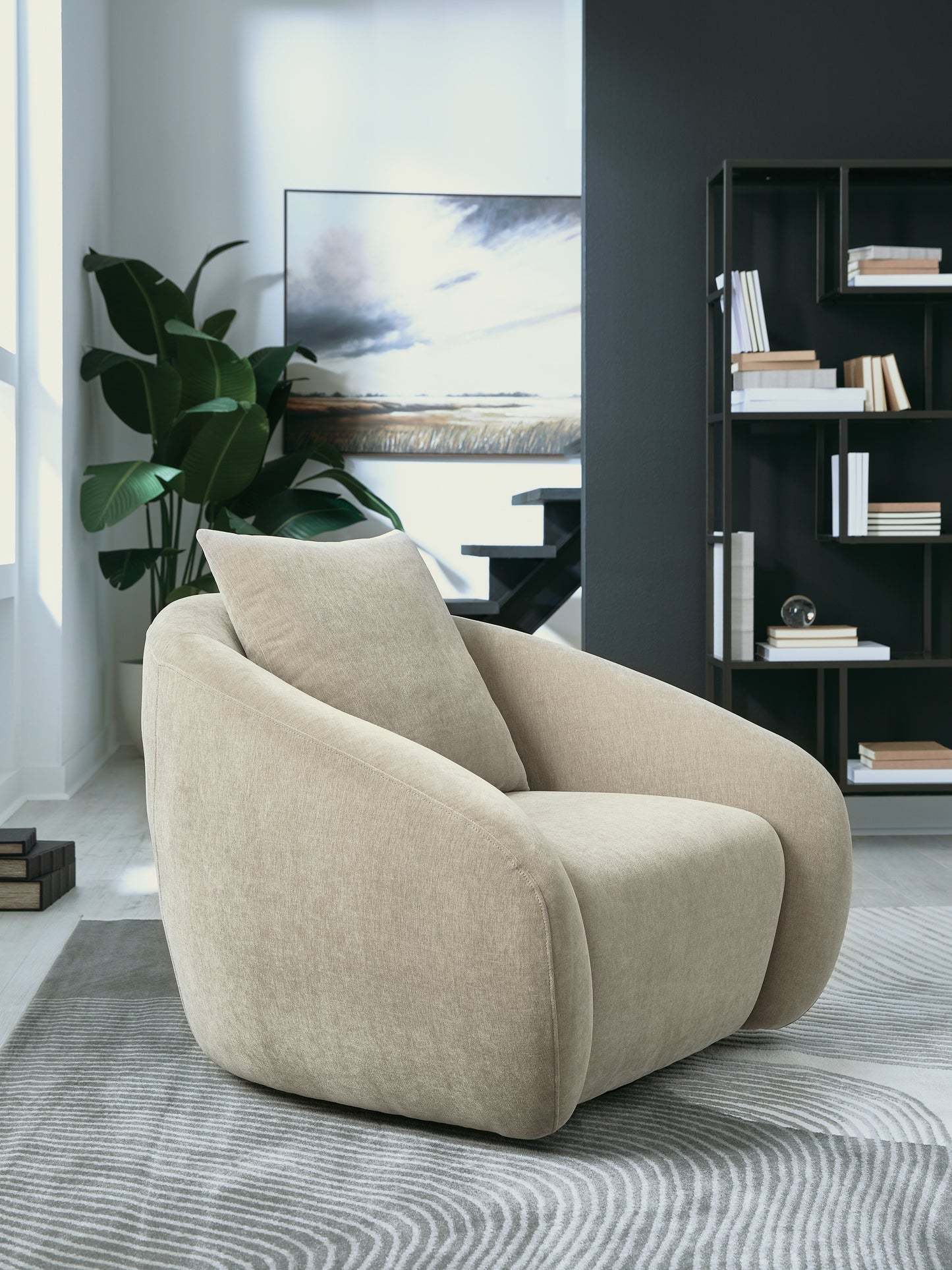 Bradenton Furniture Outlet - Ashley Furniture - Yahya Swivel Accent Chair - Swivel Accent Chair / Pebble - A3000782