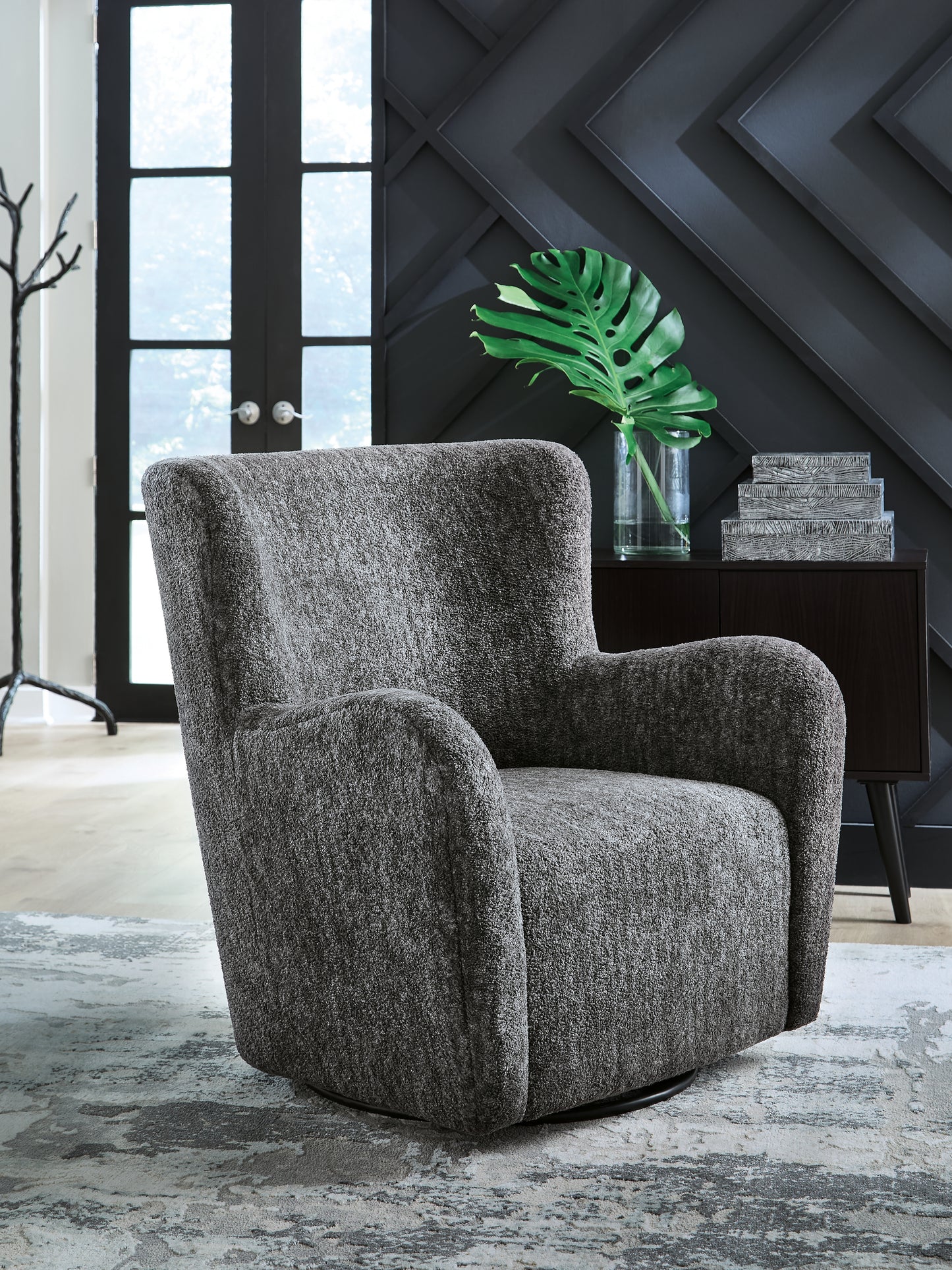 Bradenton Furniture Outlet - Ashley Furniture - Rowenburg Swivel Glider Accent Chair - Swivel Glider Accent Chair / Heather Charcoal - A3000796
