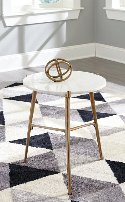 Bradenton Furniture Outlet - Ashley Furniture - Chadton Accent Table - Accent Table / White/Gold Finish - A4000004