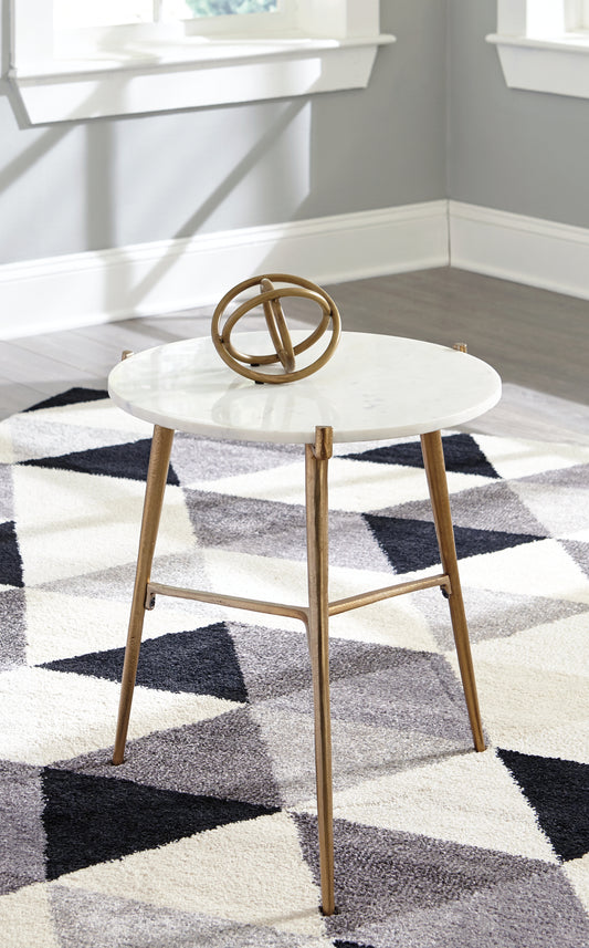 Bradenton Furniture Outlet - Ashley Furniture - Chadton Accent Table - Accent Table / White/Gold Finish - A4000004
