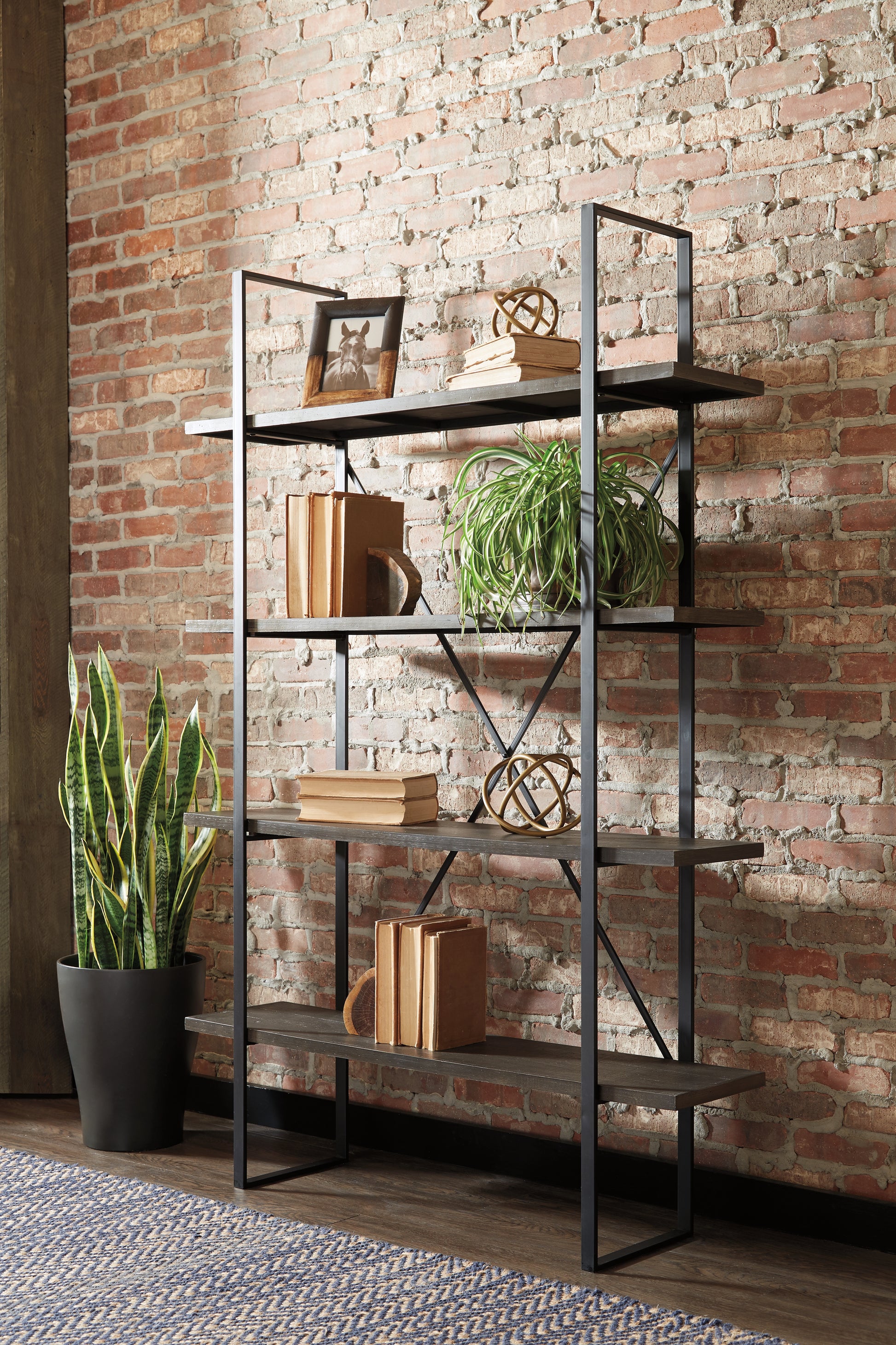 Bradenton Furniture Outlet - Ashley Furniture - Gilesgrove Bookcase - Bookcase / Black/Gray - A4000017