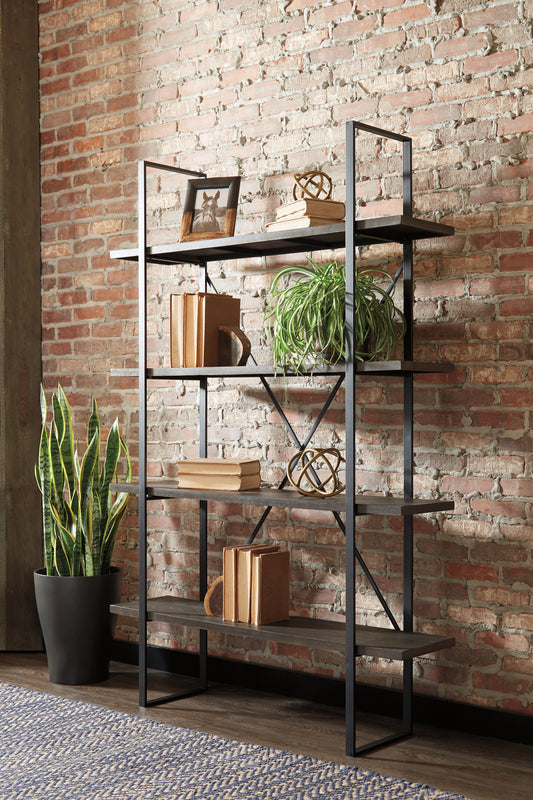 Bradenton Furniture Outlet - Ashley Furniture - Gilesgrove Bookcase - Bookcase / Black/Gray - A4000017