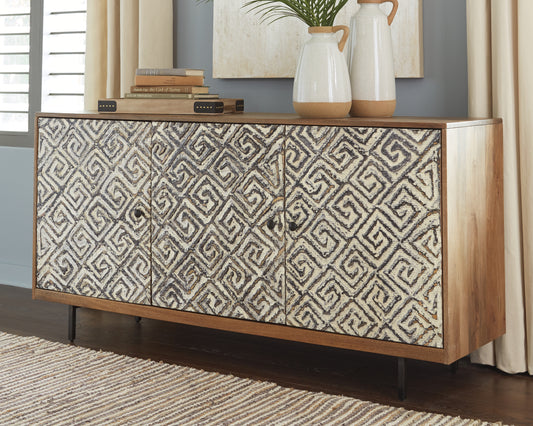Bradenton Furniture Outlet - Ashley Furniture - Kerrings Accent Cabinet - Accent Cabinet / Brown/Black/White - A4000258