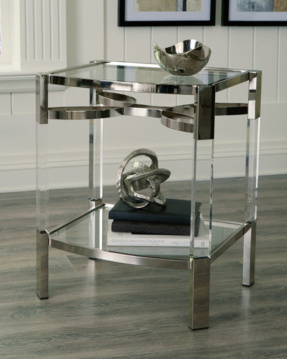 Bradenton Furniture Outlet - Ashley Furniture - Chaseton Accent Table - Accent Table / Clear/Silver Finish - A4000334