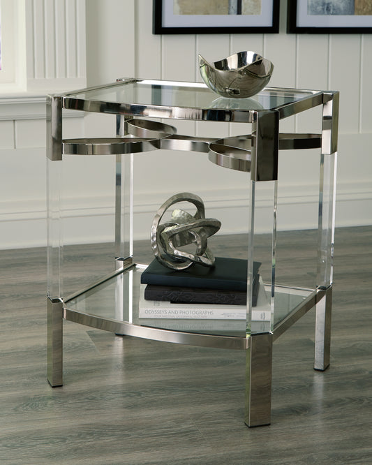 Bradenton Furniture Outlet - Ashley Furniture - Chaseton Accent Table - Accent Table / Clear/Silver Finish - A4000334