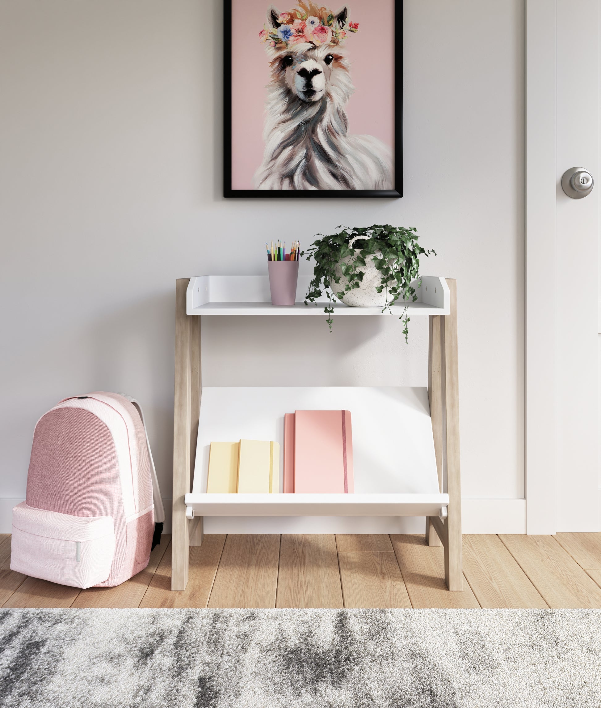 Bradenton Furniture Outlet - Ashley Furniture - Blariden Bookcase - Small Bookcase / White/Tan - A4000361