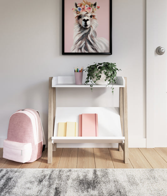 Bradenton Furniture Outlet - Ashley Furniture - Blariden Bookcase - Small Bookcase / White/Tan - A4000361