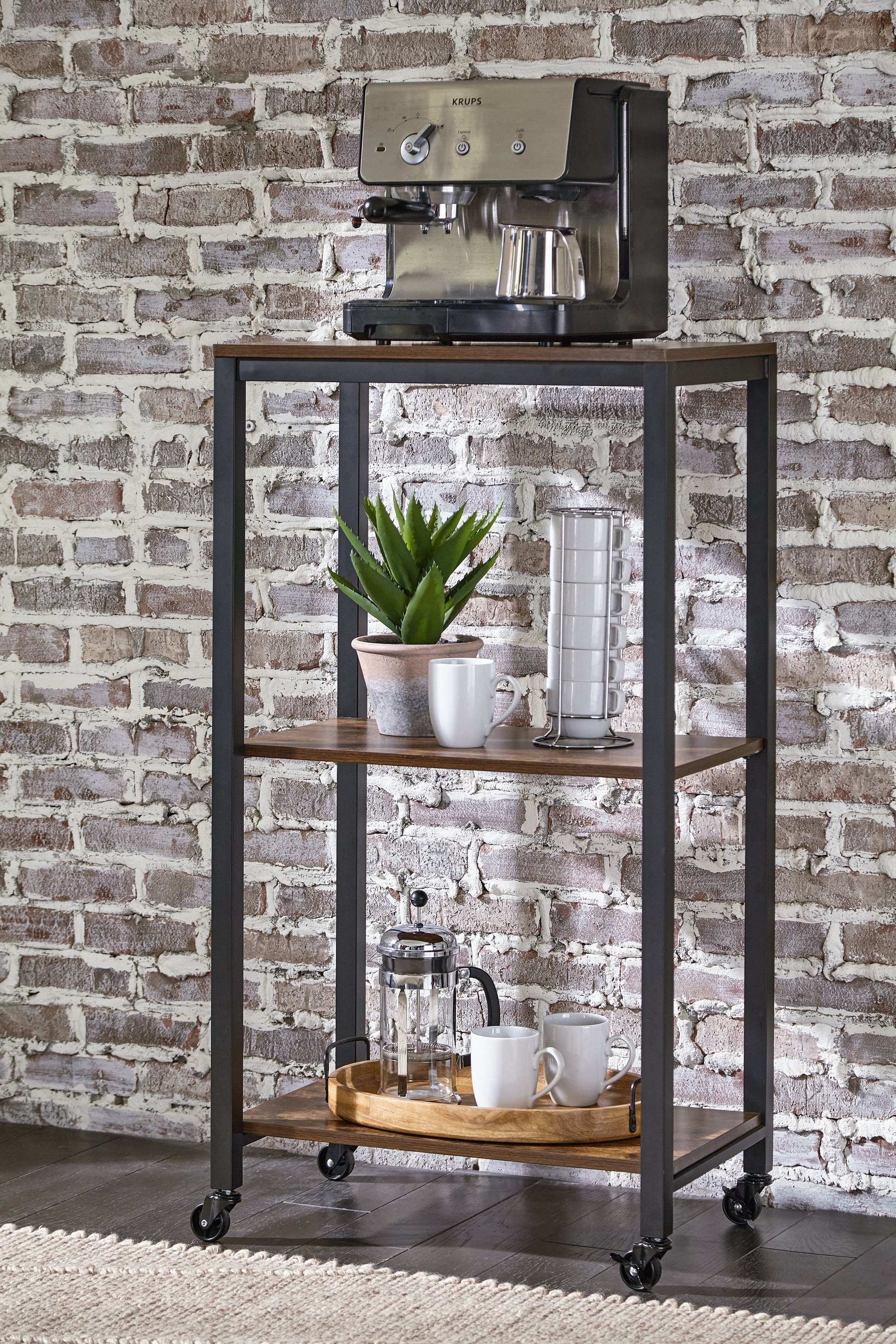 Bradenton Furniture Outlet - Ashley Furniture - Bevinfield Bar Cart - Bar Cart / Brown/Black - A4000394