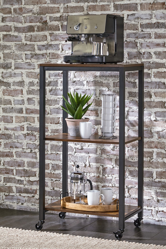 Bradenton Furniture Outlet - Ashley Furniture - Bevinfield Bar Cart - Bar Cart / Brown/Black - A4000394