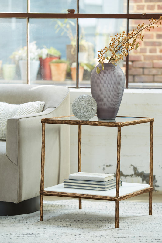 Bradenton Furniture Outlet - Ashley Furniture - Ryandale Accent Table - Accent Table / Antique Brass Finish - A4000442