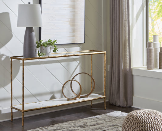 Bradenton Furniture Outlet - Ashley Furniture - Ryandale Console Sofa Table - Console Sofa Table / Antique Brass Finish - A4000443