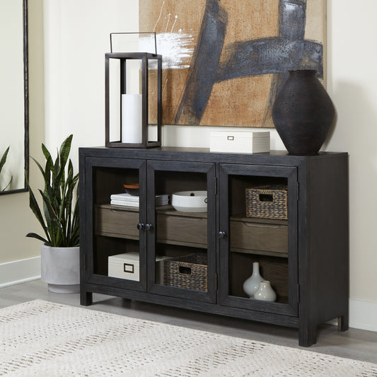 Bradenton Furniture Outlet - Ashley Furniture - Lenston Accent Cabinet - Accent Cabinet / Black/Gray - A4000508