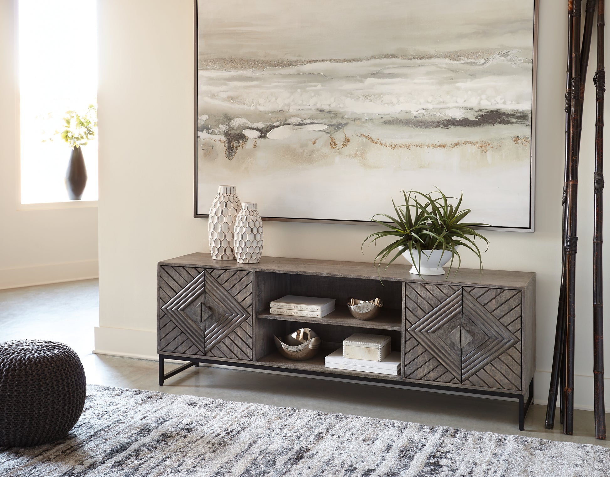 Bradenton Furniture Outlet - Ashley Furniture - Treybrook Accent Cabinet - Accent Cabinet / Distressed Gray - A4000512