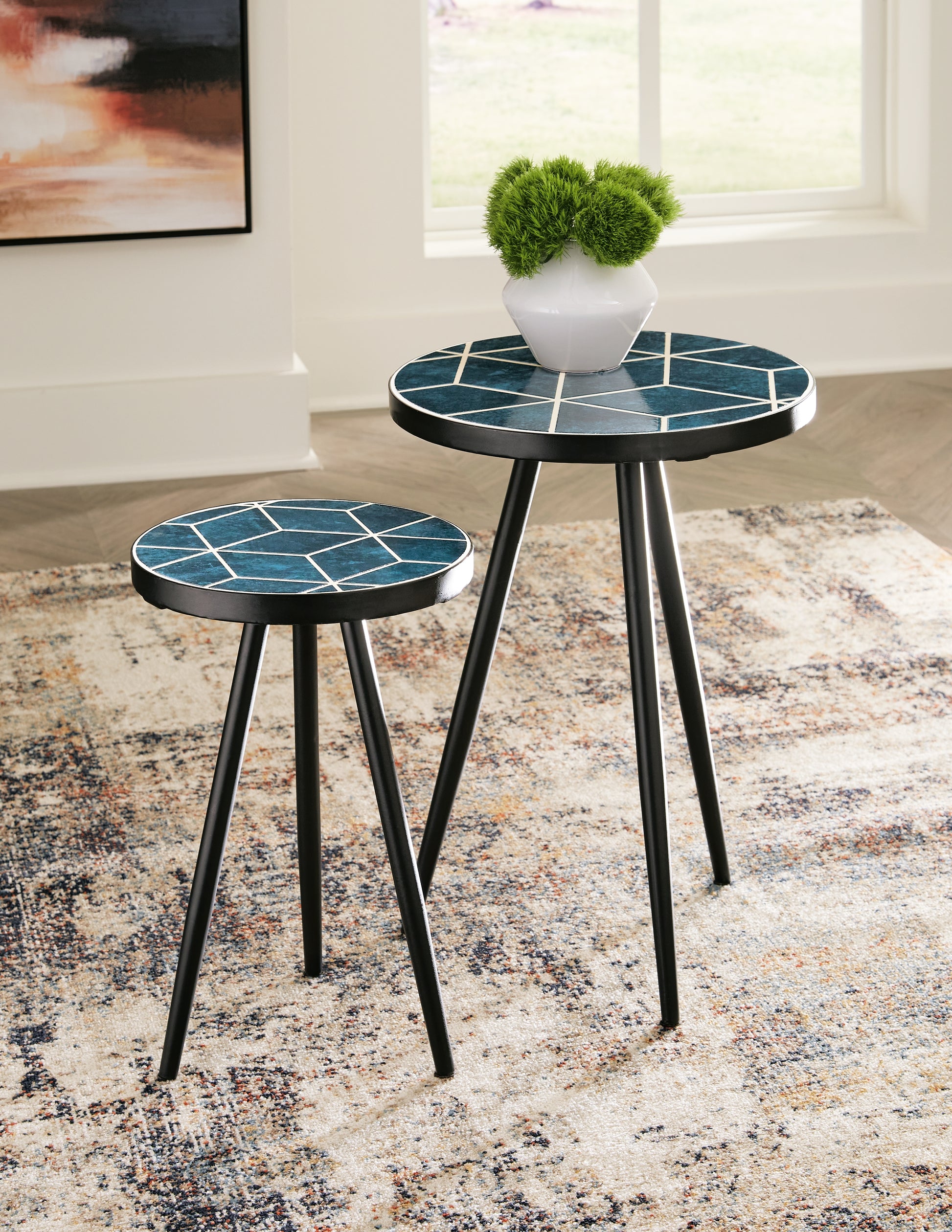Bradenton Furniture Outlet - Ashley Furniture - Clairbelle Accent Table (Set of 2) - Accent Table (Set of 2) / Teal - A4000523