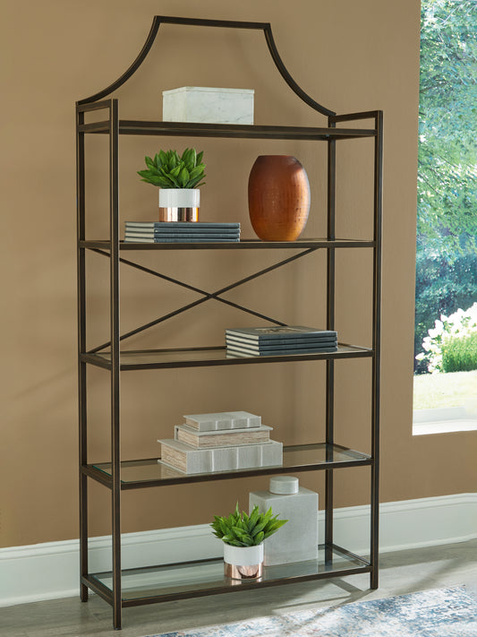 Bradenton Furniture Outlet - Ashley Furniture - Bernonly Bookcase - Bookcase / Antique Bronze Finish - A4000556