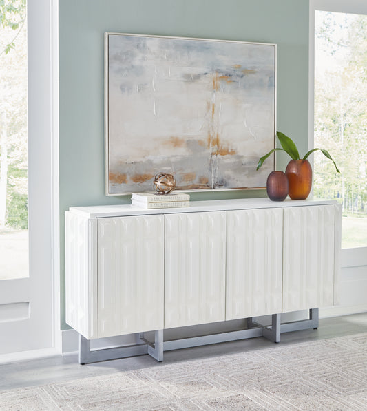 Bradenton Furniture Outlet - Ashley Furniture - Ornawel Accent Cabinet - Accent Cabinet / Distressed White - A4000569