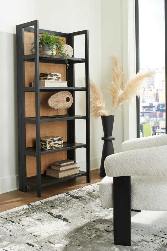 Bradenton Furniture Outlet - Ashley Furniture - Abyard Bookcase - Bookcase / Black/Natural - A4000574
