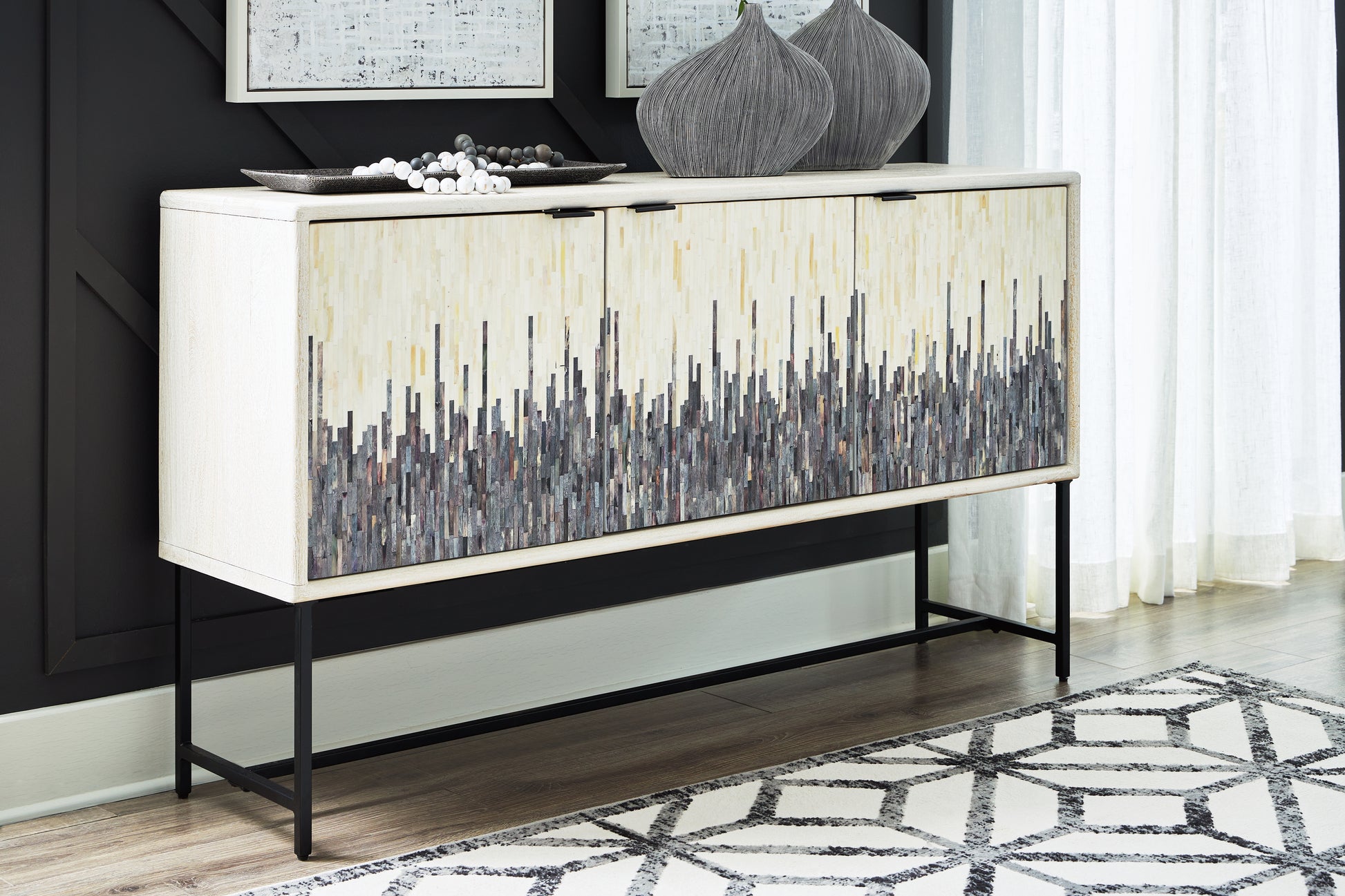 Bradenton Furniture Outlet - Ashley Furniture - Freyton Accent Cabinet - Accent Cabinet / White/Gray - A4000582