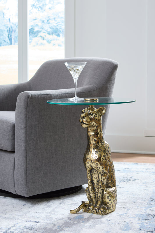 Bradenton Furniture Outlet - Ashley Furniture - Vallain Accent Table - Accent Table / Antique Gold Finish - A4000605