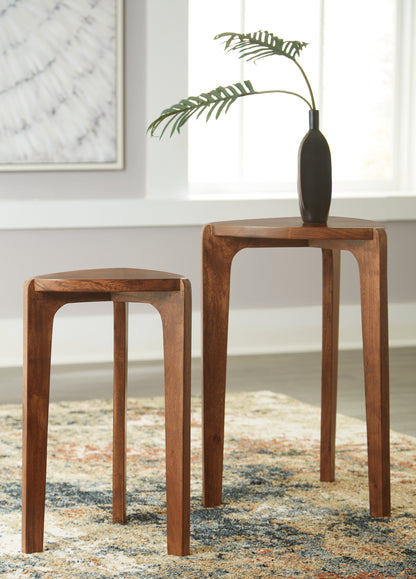 Bradenton Furniture Outlet - Ashley Furniture - Brynnleigh Accent Table (Set of 2) - Accent Table Set (Set of 2) / Medium Brown - A4000607