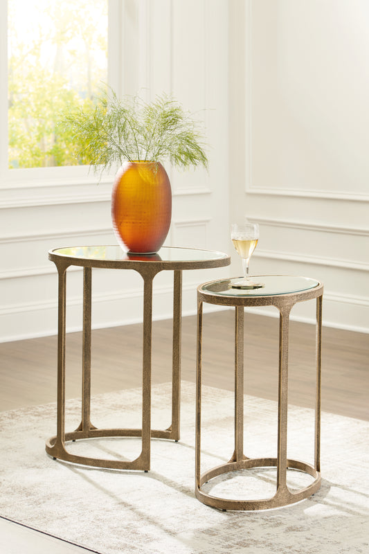 Bradenton Furniture Outlet - Ashley Furniture - Irmaleigh Accent Table (Set of 2) - Accent Table Set (Set of 2) / Antique Gold Finish - A4000624