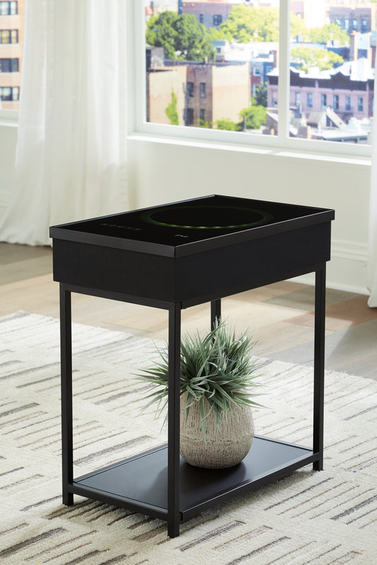 Bradenton Furniture Outlet - Ashley Furniture - Gemmet Accent Table with Speaker - Accent Table with Speaker / Black - A4000643