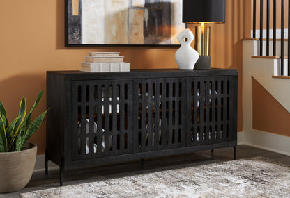 Bradenton Furniture Outlet - Ashley Furniture - Vallisburg Accent Cabinet - Accent Cabinet / Black/Natural - A4000644