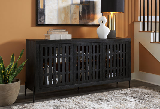 Bradenton Furniture Outlet - Ashley Furniture - Vallisburg Accent Cabinet - Accent Cabinet / Black/Natural - A4000644