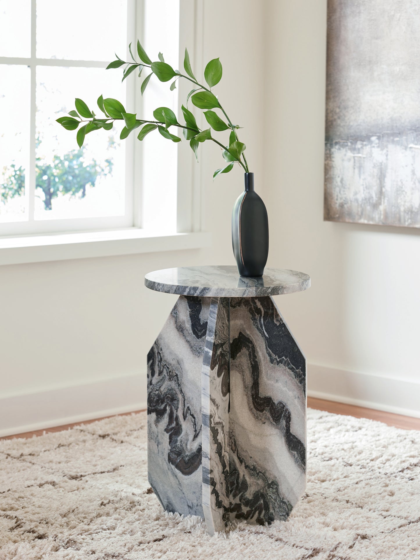 Bradenton Furniture Outlet - Ashley Furniture - Wrenlane Accent Table - Accent Table / Black/White/Taupe - A4000646