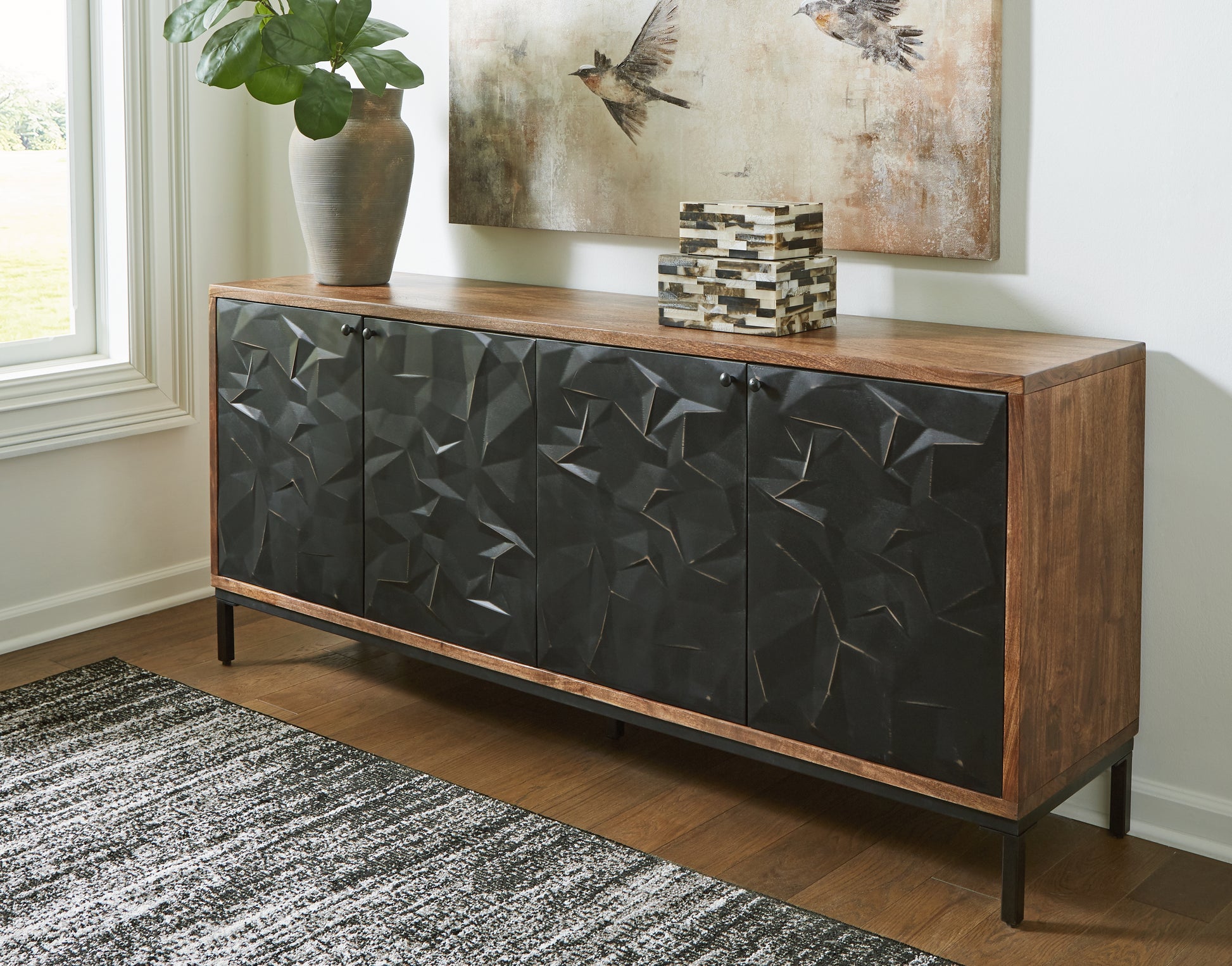 Bradenton Furniture Outlet - Ashley Furniture - Dorannby Accent Cabinet - Accent Cabinet / Black/Brown - A4000649