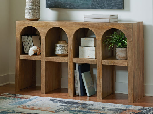 Bradenton Furniture Outlet - Ashley Furniture - Luzmanacy Console Sofa Table - Console Sofa Table / Natural Brown - A4000664