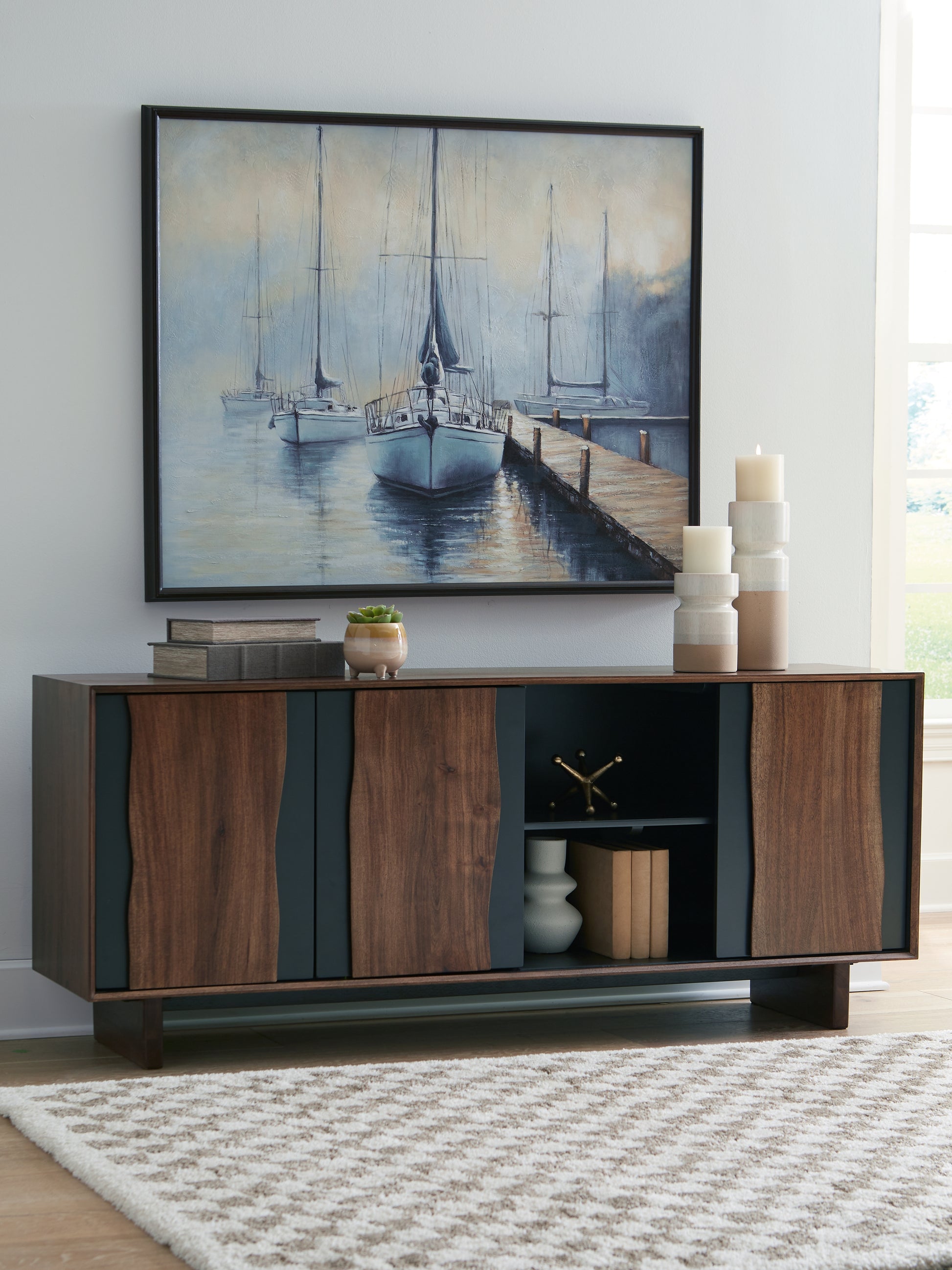 Bradenton Furniture Outlet - Ashley Furniture - Welby Accent Cabinet - Accent Cabinet / Brown/Charcoal - A4000679