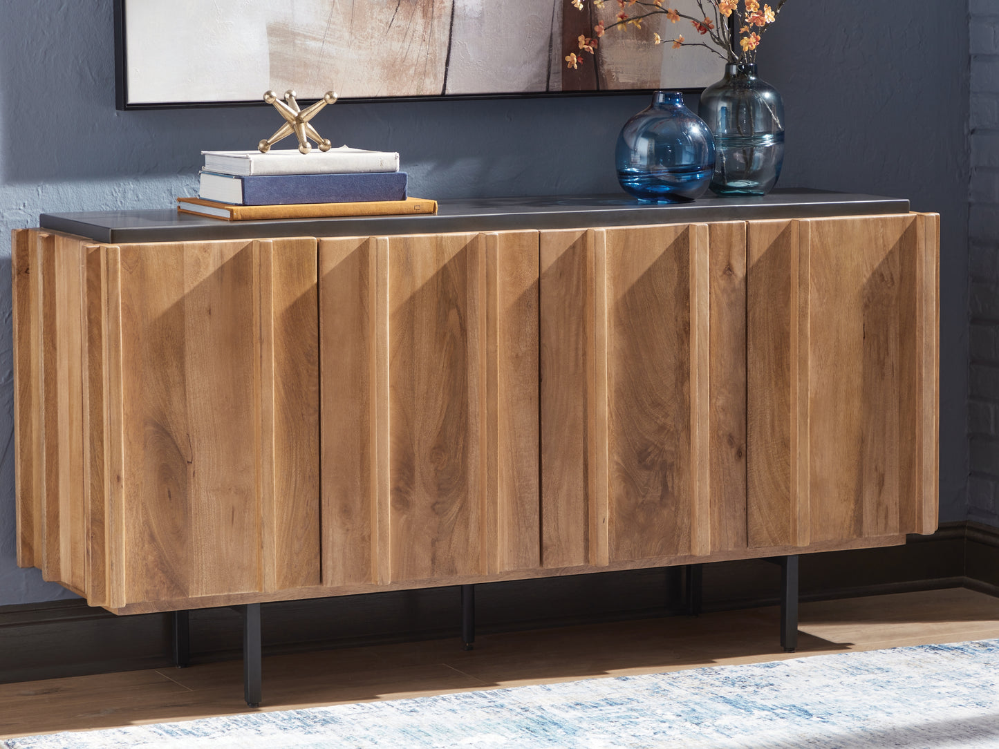 Bradenton Furniture Outlet - Ashley Furniture - Quintavious Accent Cabinet - Accent Cabinet / Brown/Charcoal - A4000685