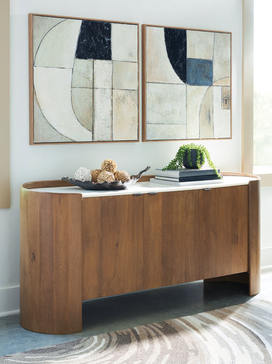 Bradenton Furniture Outlet - Ashley Furniture - Fitzroy Accent Cabinet - Accent Cabinet / Brown/White - A4000688