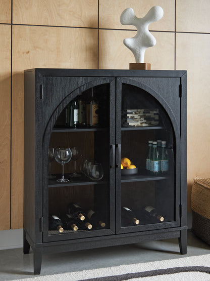 Bradenton Furniture Outlet - Ashley Furniture - Armenleigh Accent Cabinet - Bar Cabinet / Black/Brown - A4000702