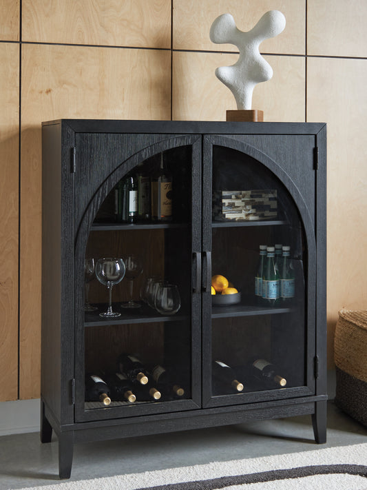 Bradenton Furniture Outlet - Ashley Furniture - Armenleigh Accent Cabinet - Bar Cabinet / Black/Brown - A4000702