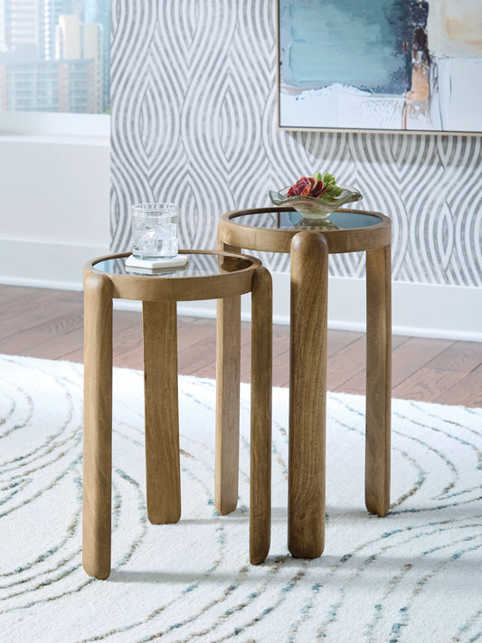 Bradenton Furniture Outlet - Ashley Furniture - Jossor Accent Table (Set of 2) - Accent Table Set (Set of 2) / Light Brown - A4000726