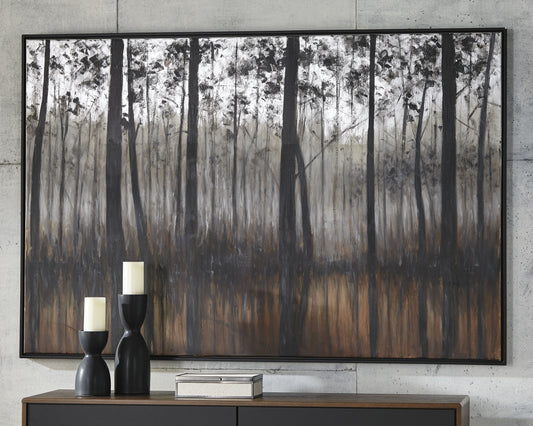 Bradenton Furniture Outlet - Ashley Furniture - Philyra Wall Decor - Wall Art / Black/Orange/Silver - A8000253